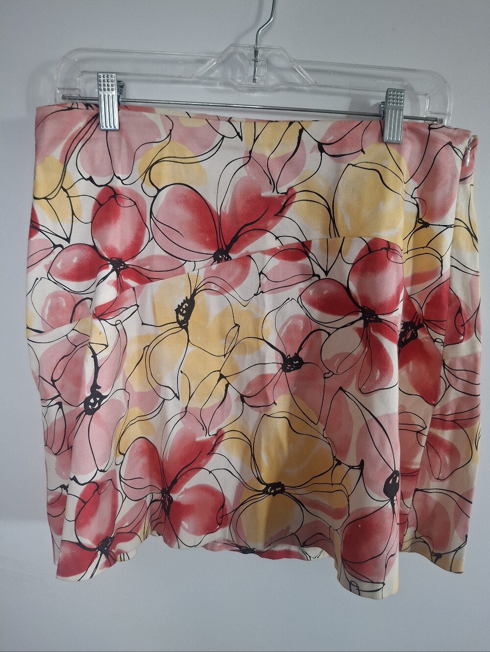George Pink and Yellow Floral A-Line Skirt